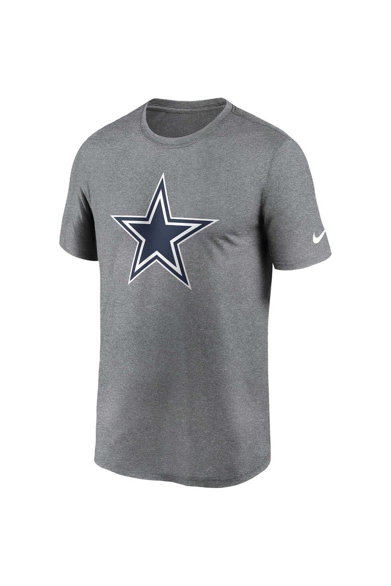 Men's Nike  Heather Charcoal Dallas Cowboys Legend Logo Performance T-Shirt, Alternate, color, Heather Charcoal