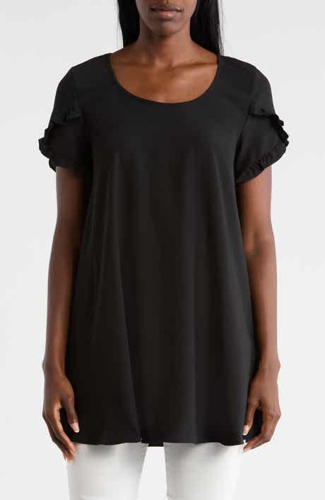 PATRIZIA LUCA Ruffle Sleeve Tunic Top