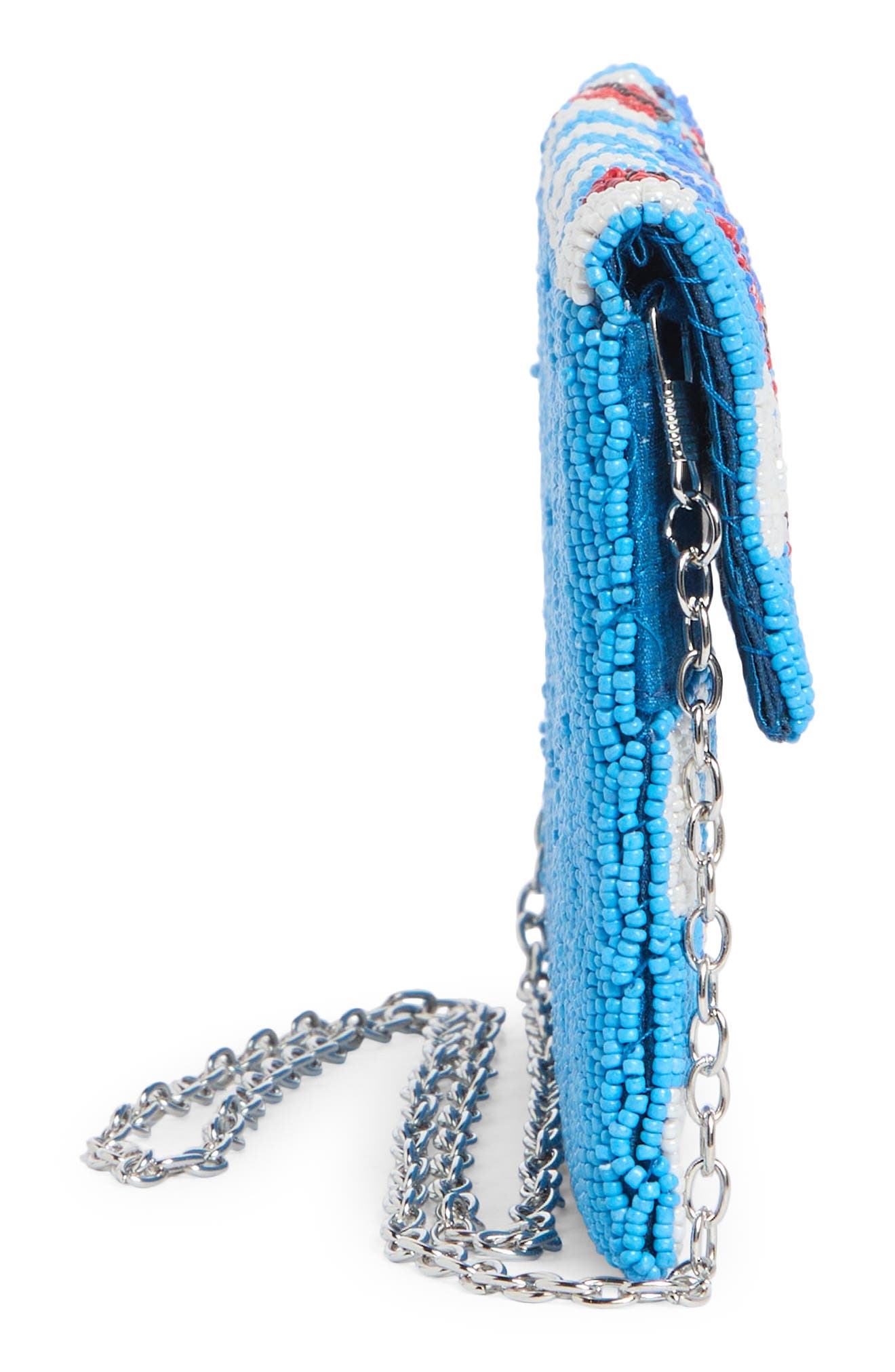 Collection XIIX Beaded Lobster Gingham Flap Clutch, Alternate, color, Blue Multi