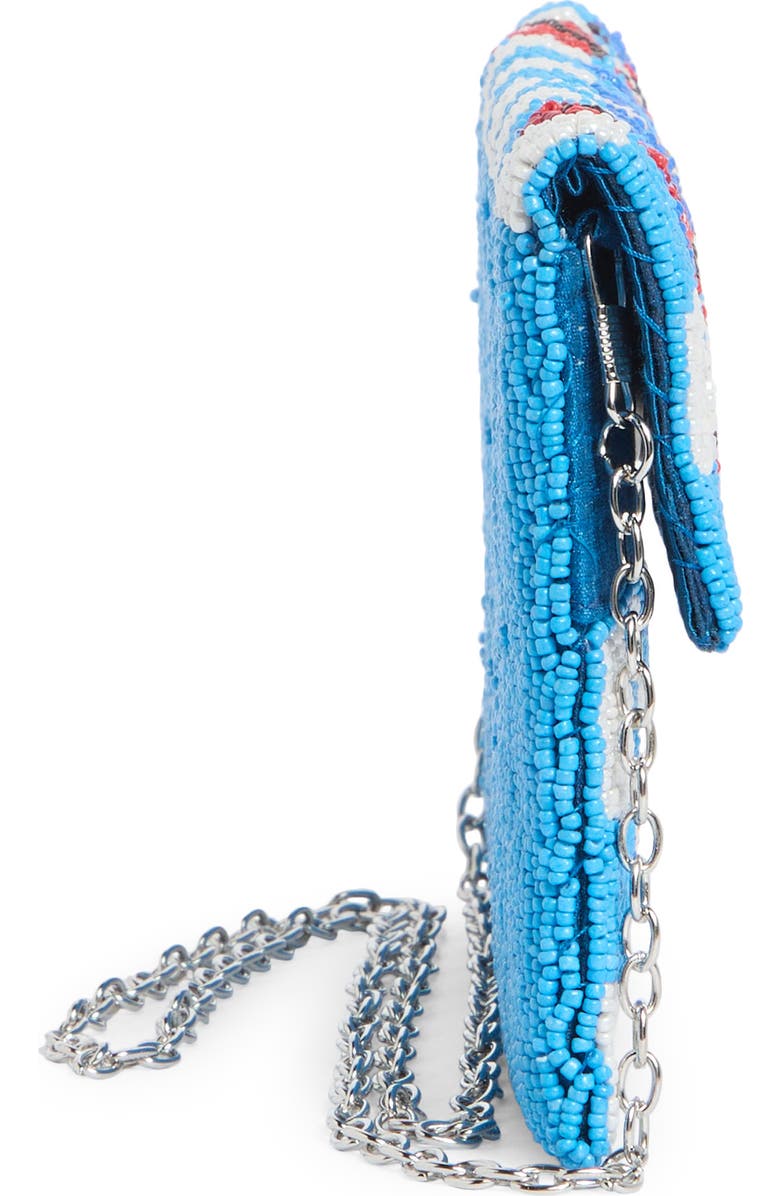Collection XIIX Beaded Lobster Gingham Flap Clutch, Alternate, color, Blue Multi
