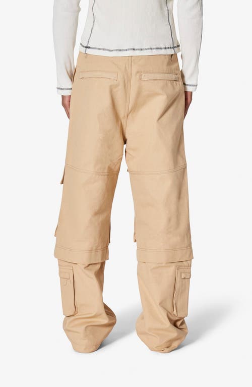 Mnml Baggy Slanted Pocket Cargo Pants In Khaki