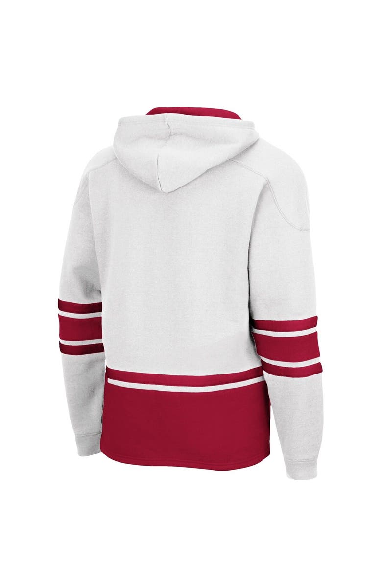 COLOSSEUM Men's Colosseum White Alabama Crimson Tide Lace Up 3.0 Pullover Hoodie, Alternate, color, 
