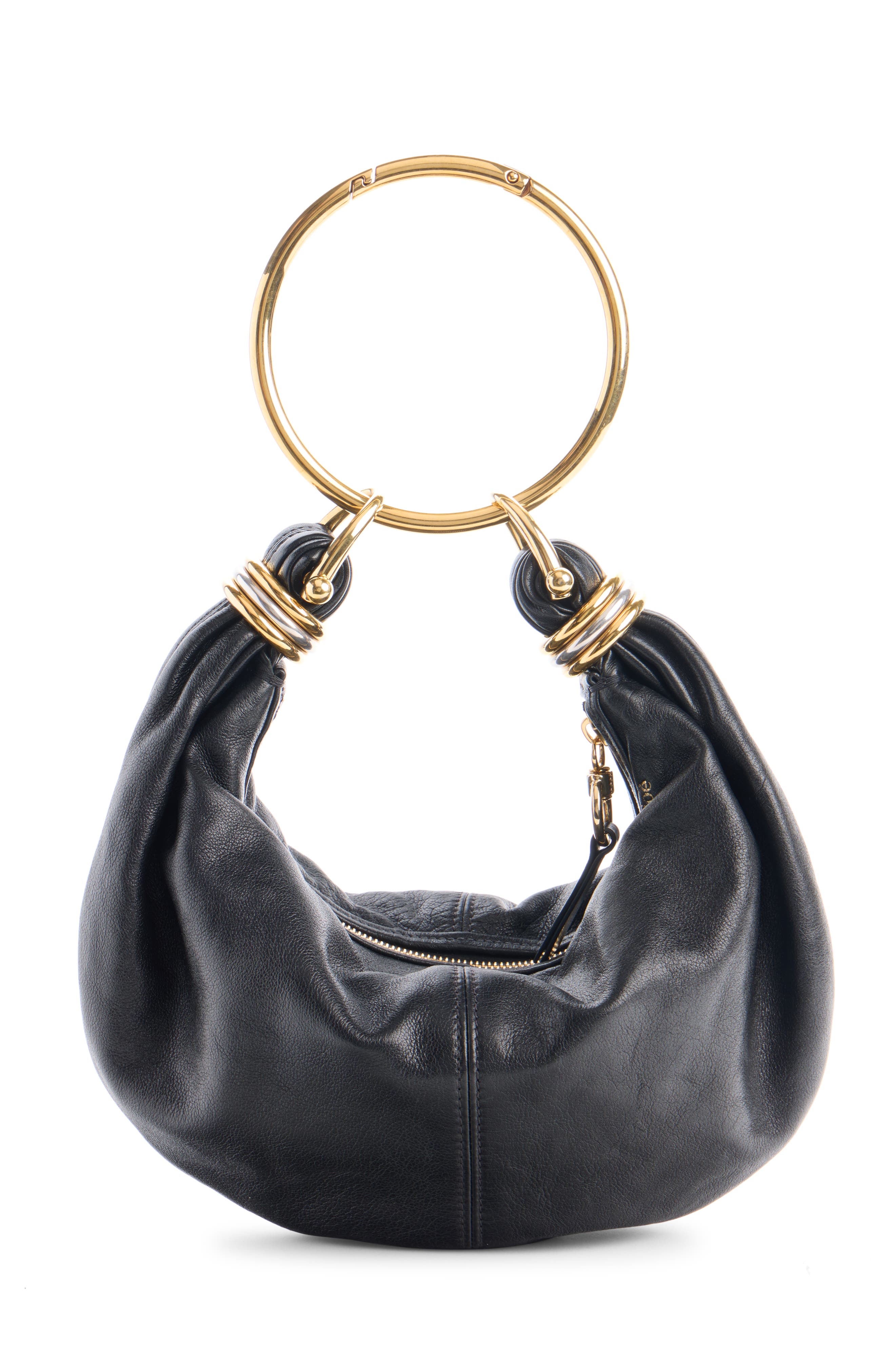 Chloé Small Bracelet Hobo Bag, Main, color, Black 001