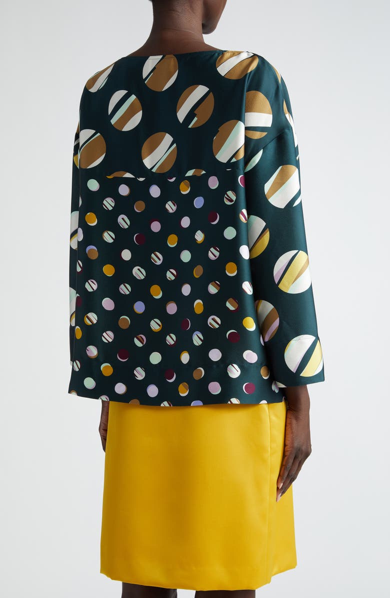 St. John Collection Collage Dot Colorblock Top, Alternate, color,
