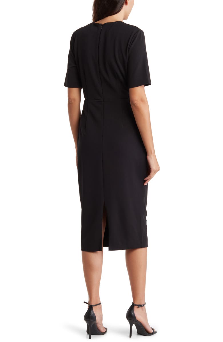 Alexia Admor Harper Short Sleeve Midi Sheath Dress, Alternate, color, Black