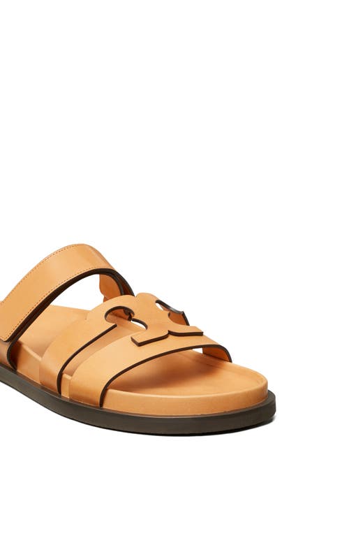 Tory Burch Ines Sport Leather Slide Sandals In Camello