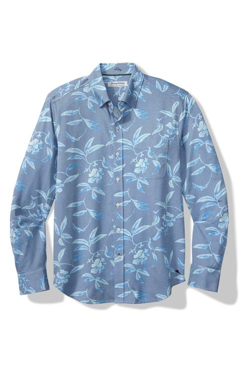San Lucio Gardenia Floral IslandZone® Cotton Blend Button-Up Shirt