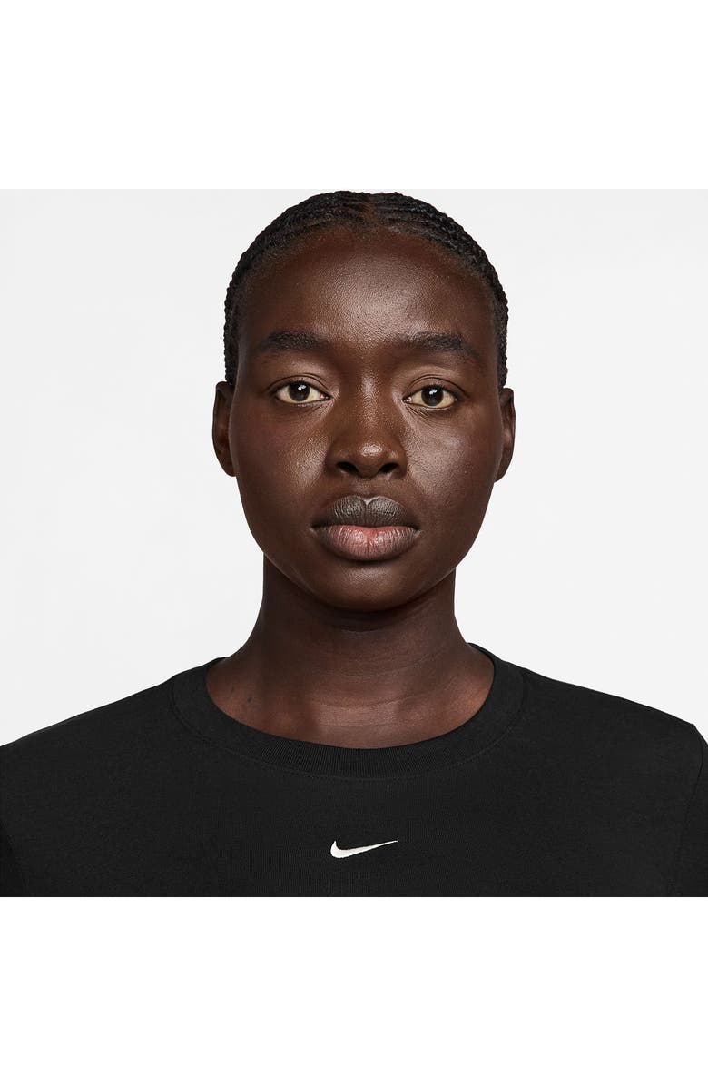 Nike Sportswear Chill Knit Slim Long Sleeve Crop T-Shirt, Alternate, color, Black/ Black