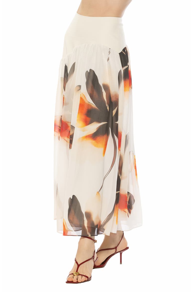 Eris Asymmetric Drop Waist Maxi Skirt, Alternate, color, LARGE FLORAL