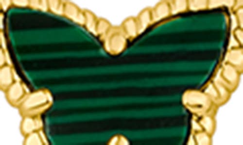 Cz By Kenneth Jay Lane Stone Butterfly & Pavé Cubic Zirconia Pendant Necklace In Green/clear Gold