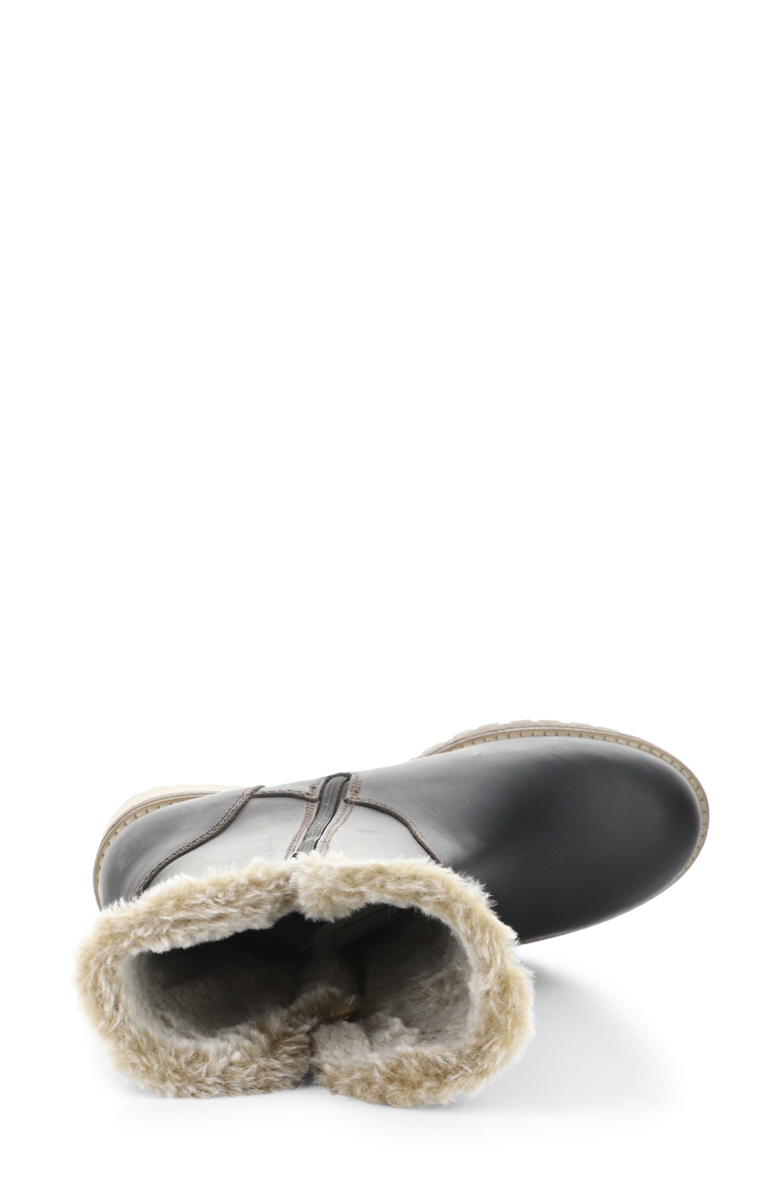 Match Waterproof Faux Fur Lined Boot, Alternate, color, BROWN/ BEIGE SADDLE/ FAUX FUR
