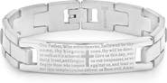 HMY JEWELRY Stainless Steel Lord's Prayer Link Bracelet