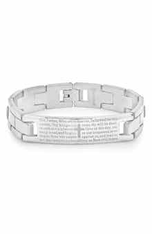 HMY JEWELRY Stainless Steel Lord's Prayer Link Bracelet