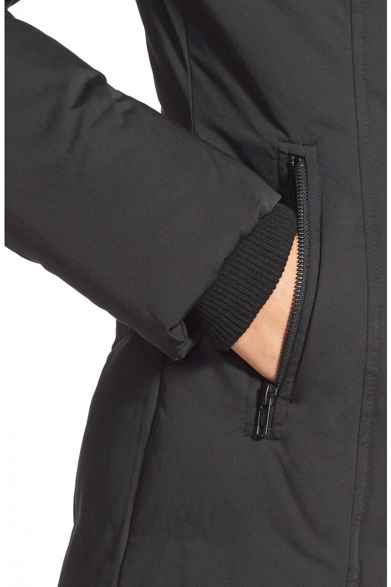 'Karlina' Hooded Down Coat, Alternate, color, BLACK