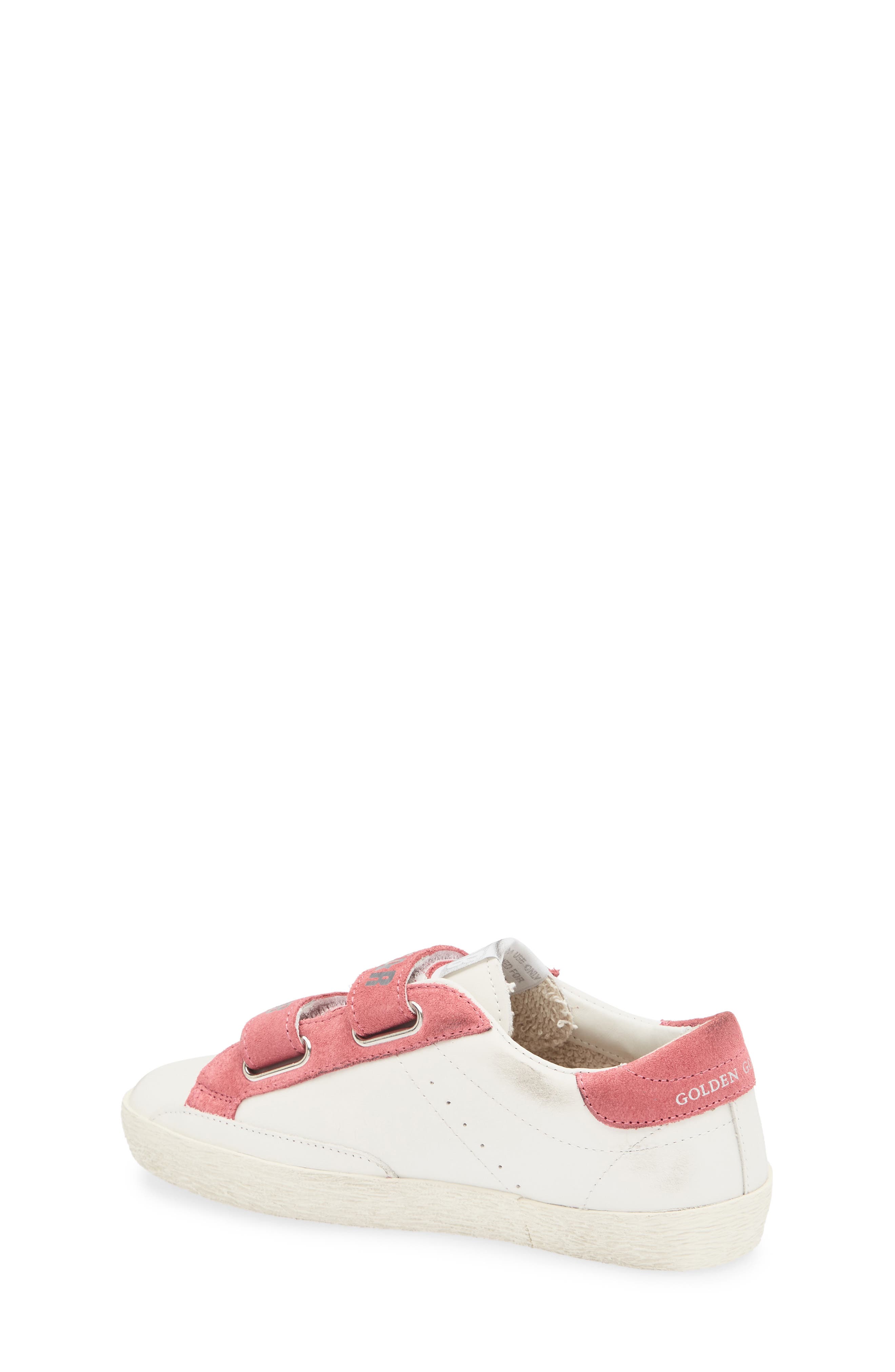 Kids' Old School Sneaker, Alternate, color, MILK/ HOT PINK