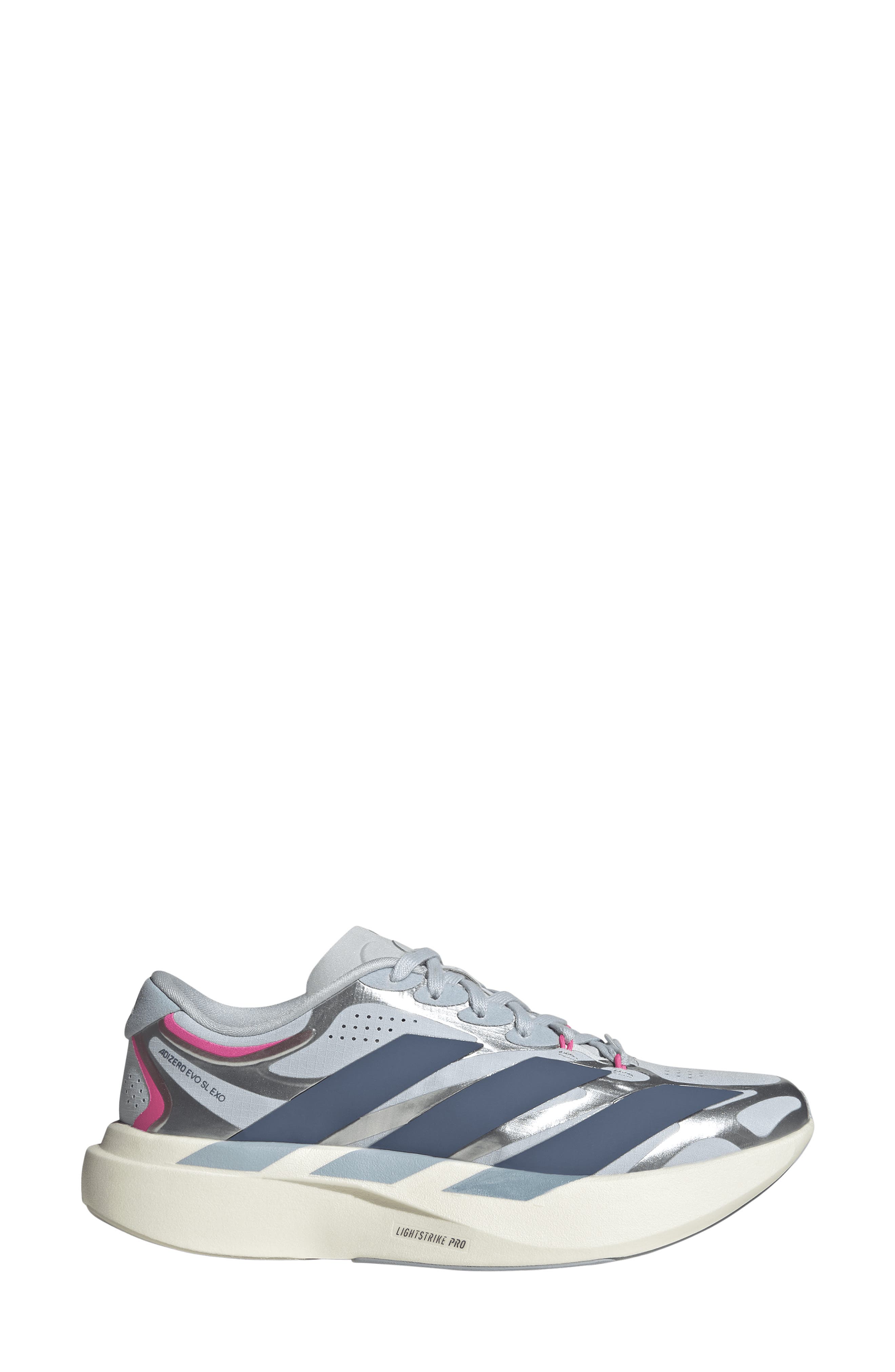 Adizero Evo SL Running Shoe, Alternate, color, HALO BLUE/INK/SILVER