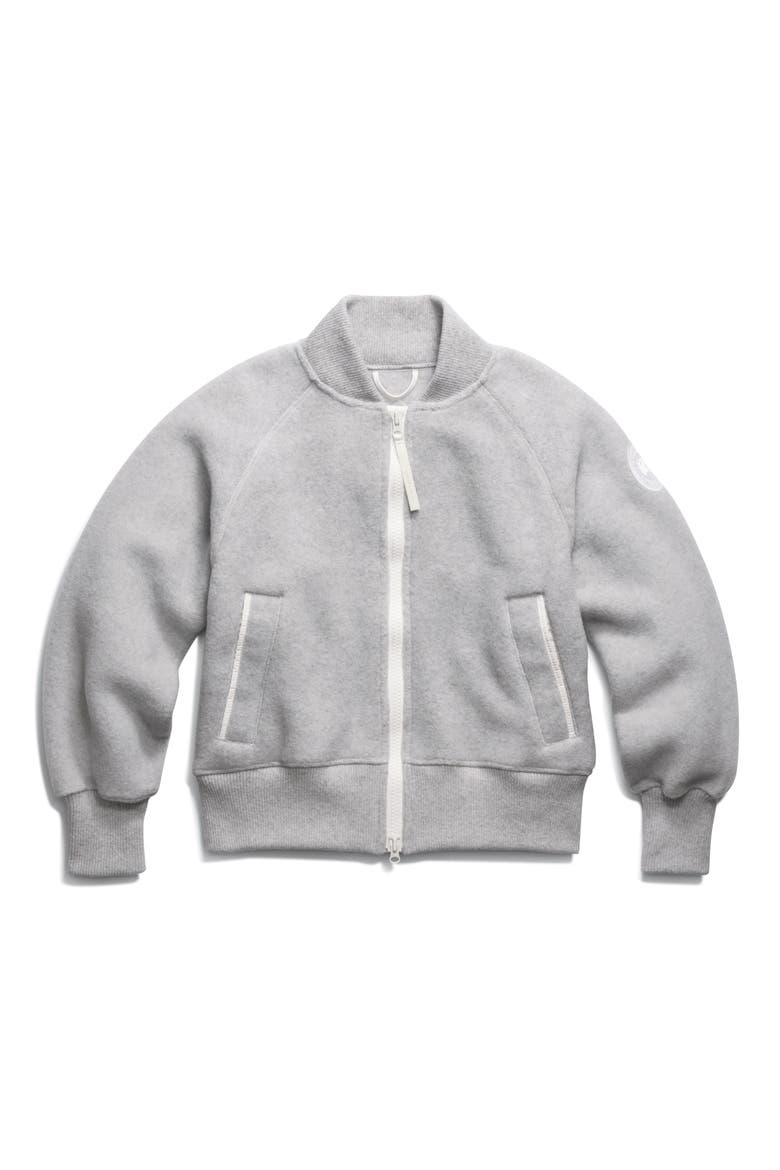 Sierra Fleece Bomber Jacket, Alternate, color, SILVER BIRCH HEATHER