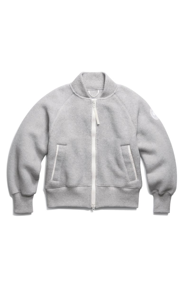 Canada Goose Sierra Fleece Bomber Jacket, Alternate, color, Silver Birch Heather