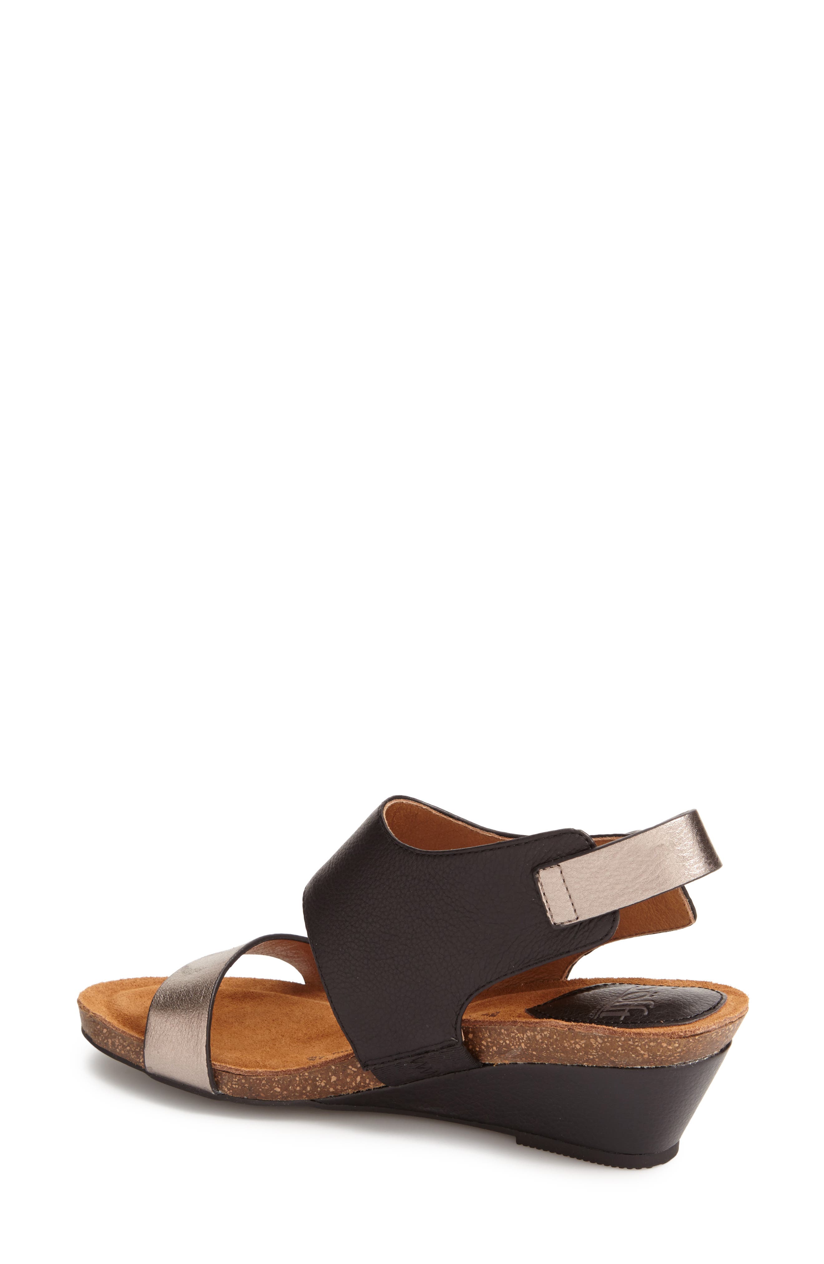 'Vanita' Leather Sandal, Alternate, color, BLACK/ ANTHRACITE