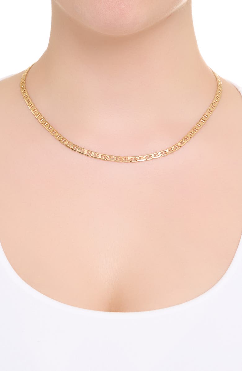 ATHRA LUXE Diamond Cut Link Necklace, Alternate, color, Gold
