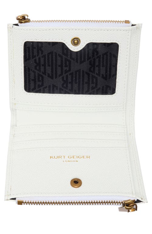 Kurt Geiger London Shoreditch Pebbled Leather Wallet In White