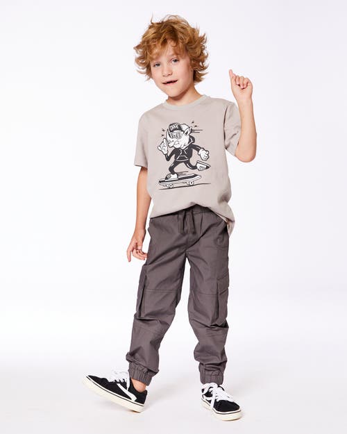 Deux Par Deux Baby Boy's Parachute Cargo Pocket Jogger Pants Dark Gray In Dark Gray