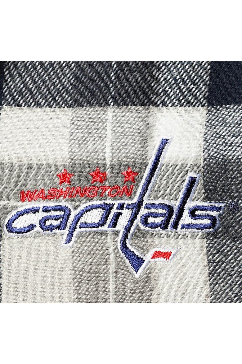 Men's Antigua Navy/Gray Washington Capitals Ease Plaid Button-Up Long Sleeve Shirt, Alternate, color, Navy