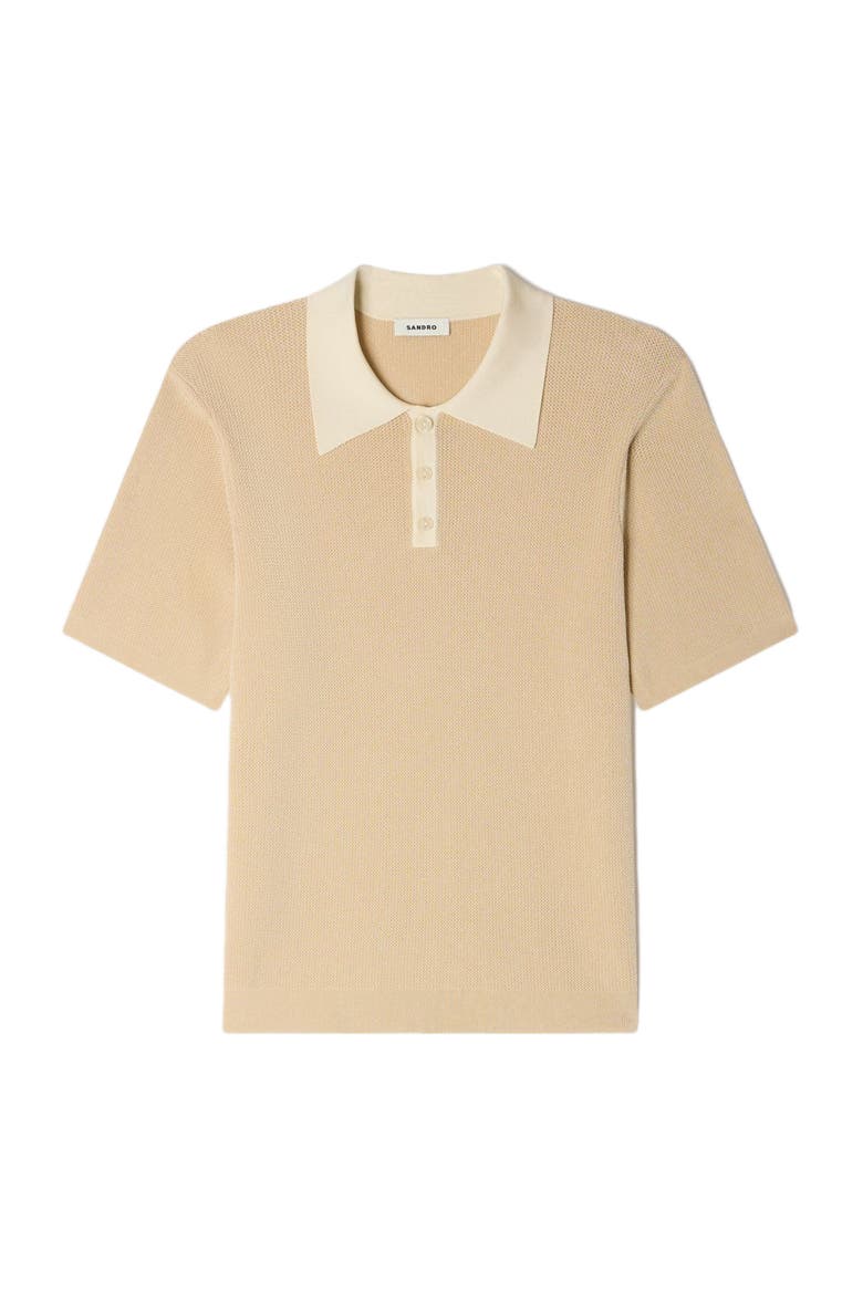 Two-tone polo shirt, Alternate, color, Sand