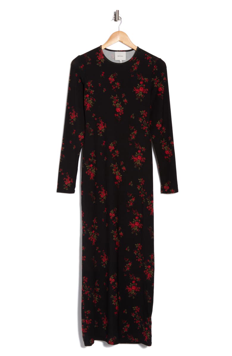 Reformation Tommie Floral Long Sleeve Midi Dress, Main, color, Bossanova