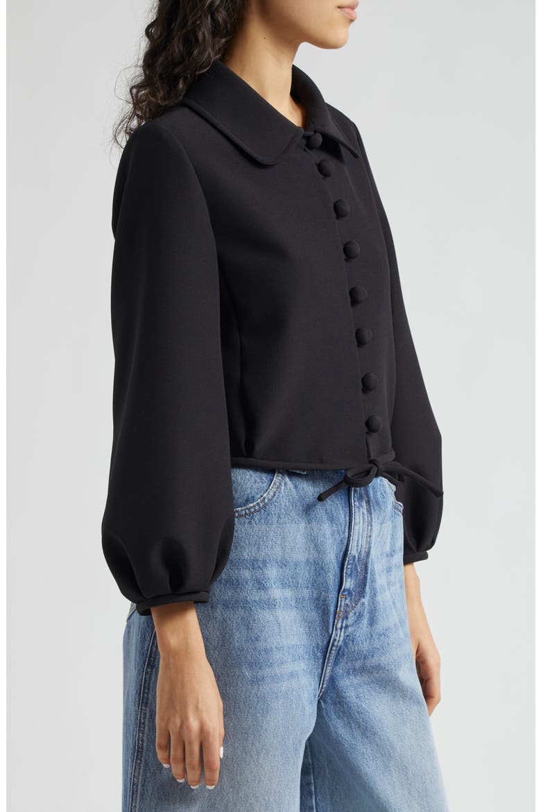 Balloon Sleeve Knit Jacket, Alternate, color, SOLID BLACK