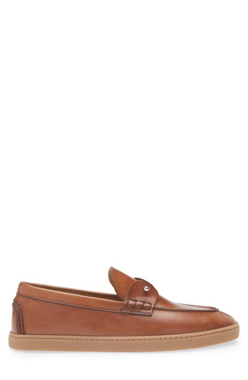 Christian Louboutin Slip-on Chambeliboat Flat In Brown