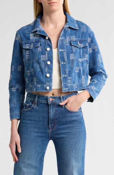 L'AGENCE Koda Distressed Crop Denim Jacket