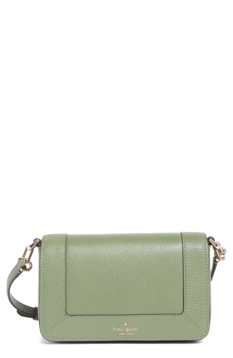 lena pebbled leather mini flap crossbody bag