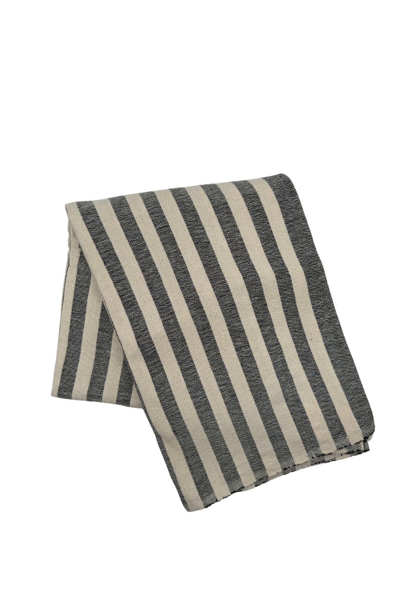 Large Stripe Tablecloth, Main, color, Black