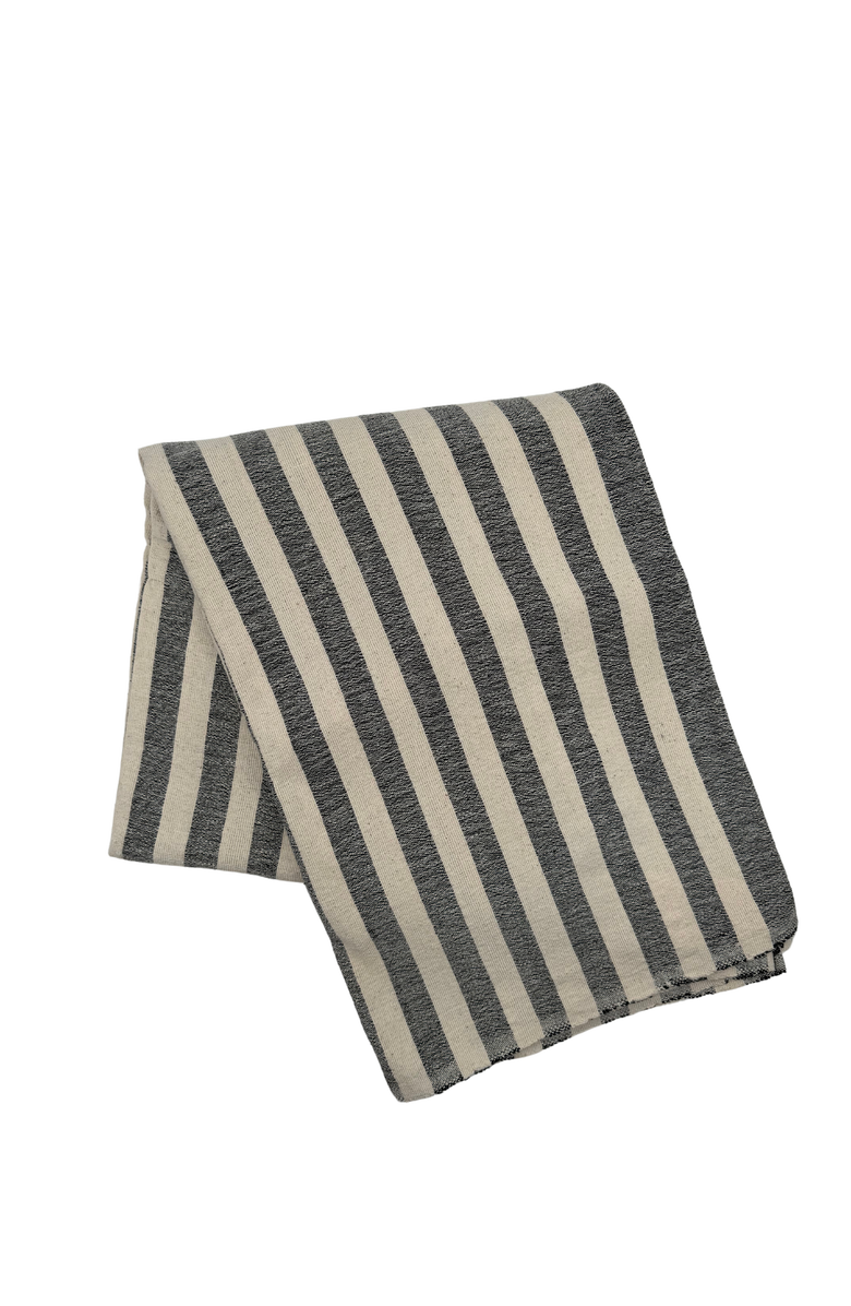 KD Weave Small Stripe Tablecloth, Main, color, Black