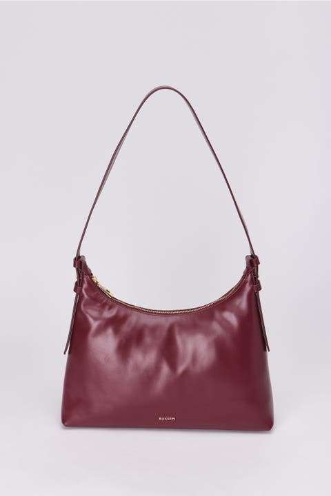 Elena Hobo Bassepi Leather Shoulder Bag