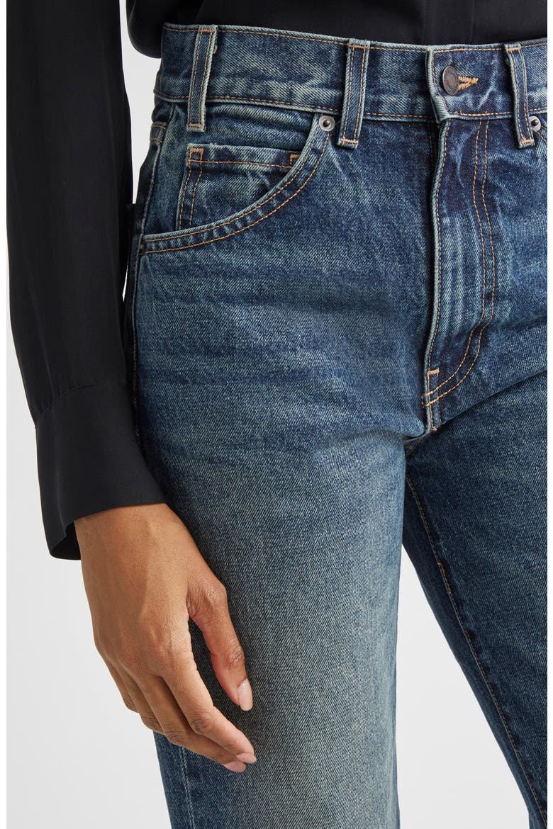 Calla Straight Leg Raw Hem Jeans, Alternate, color, SIMON WASH