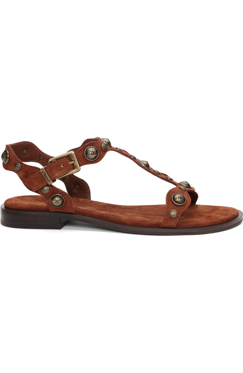 Ash Phanny Metallic Studded Ankle Strap Sandal, Alternate, color, Tajine