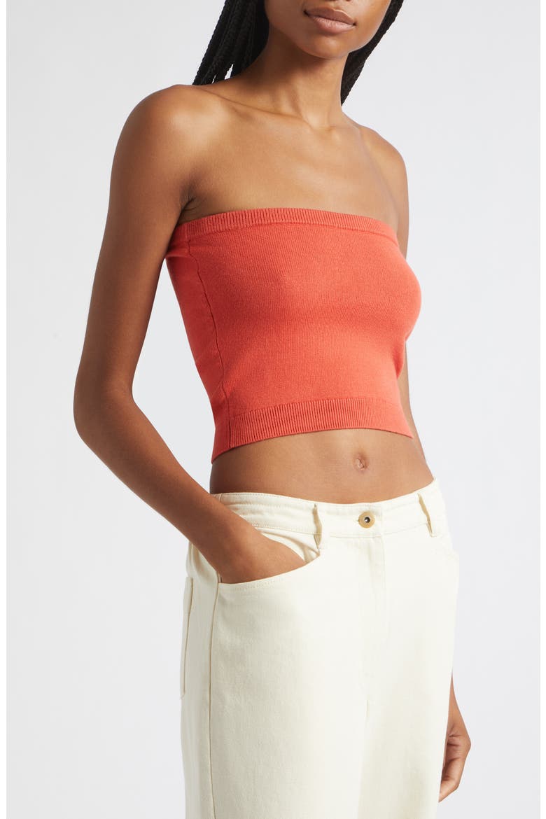 Noah Strapless Top, Alternate, color, APPLE