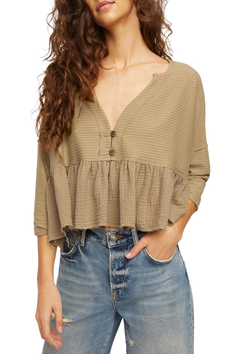 Dallas Crop Henley Top, Main, color, NATIVE LAND