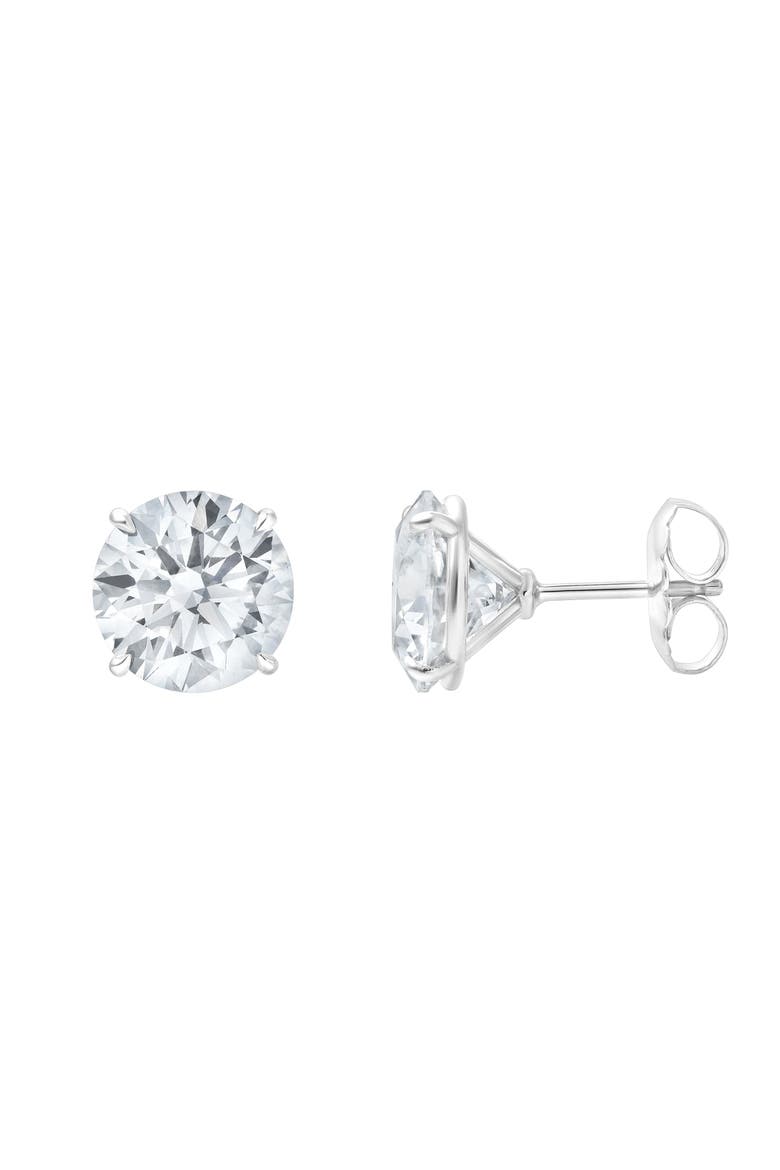 Leanne 14K Gold Round Lab Grown Diamond Stud Earrings - 10 Cts, Main, color, 14K White Gold