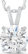 Bliss Diamond Certified 1Ct Round Diamond Solitaire Pendant Gold Necklace Lab Grown