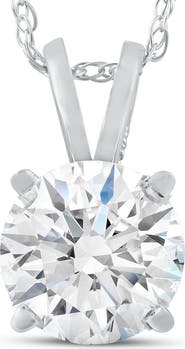 Bliss Diamond Certified 1Ct Round Diamond Solitaire Pendant Gold Necklace Lab Grown