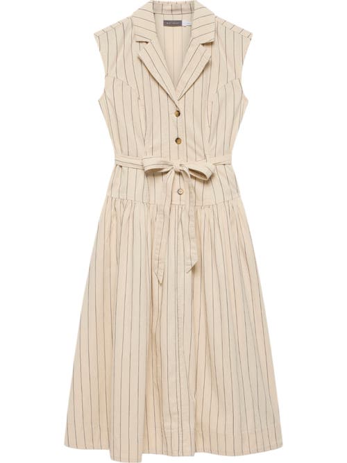 MINT VELVET MINT VELVET DROP WAIST STRIPE MIDI DRESS