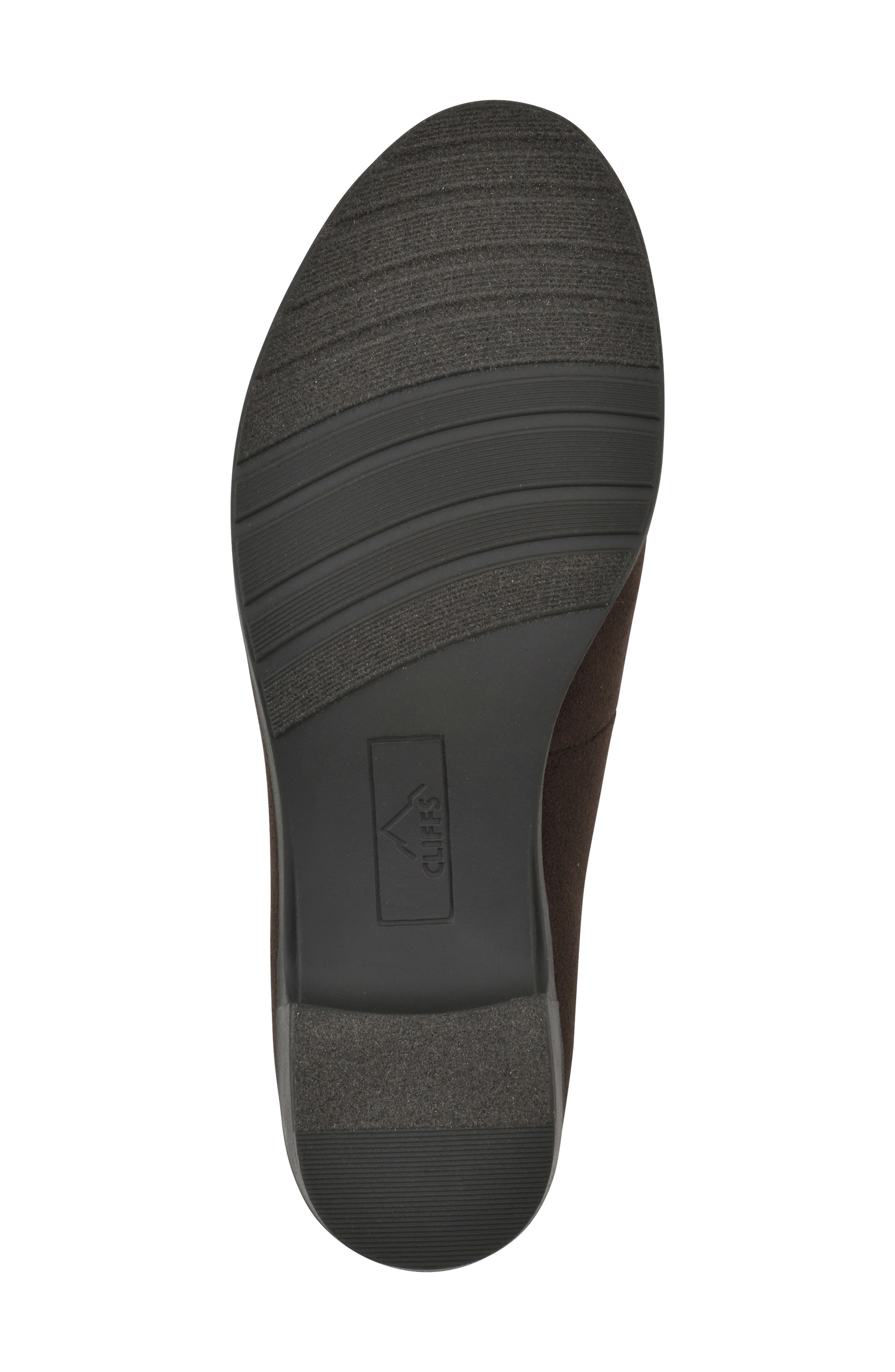 CLIFFS BY WHITE MOUNTAIN Hunton Block Heel Loafer Pump, Alternate, color, Dark Brown Suedette