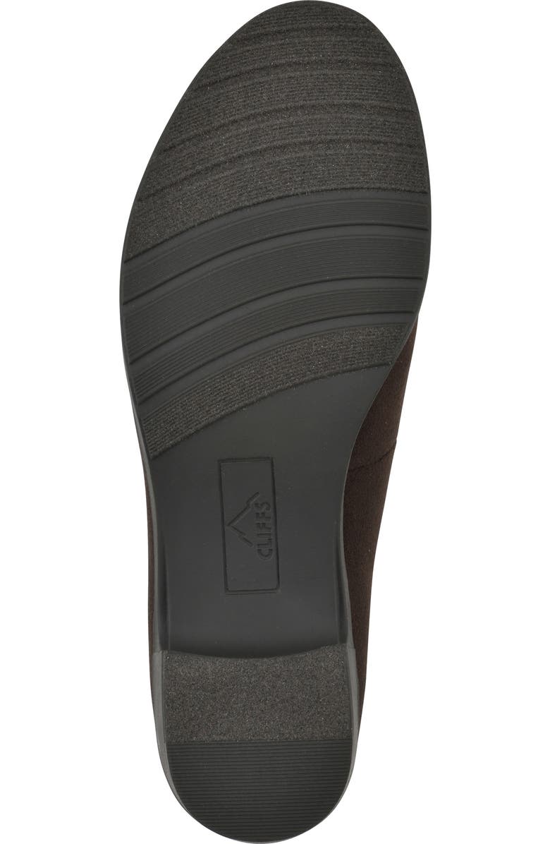 CLIFFS BY WHITE MOUNTAIN Hunton Block Heel Loafer Pump, Alternate, color, Dark Brown Suedette