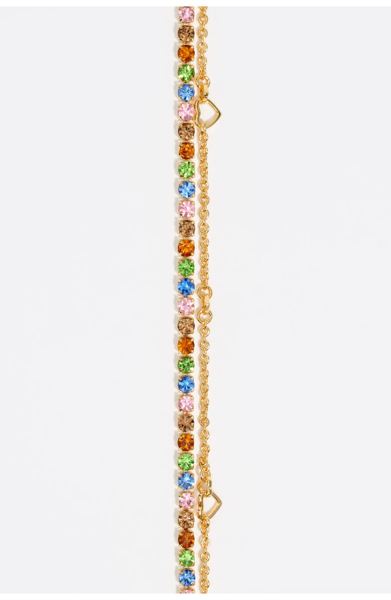 Bimba y Lola Double-Chain Crystals Bracelet, Alternate, color, Black