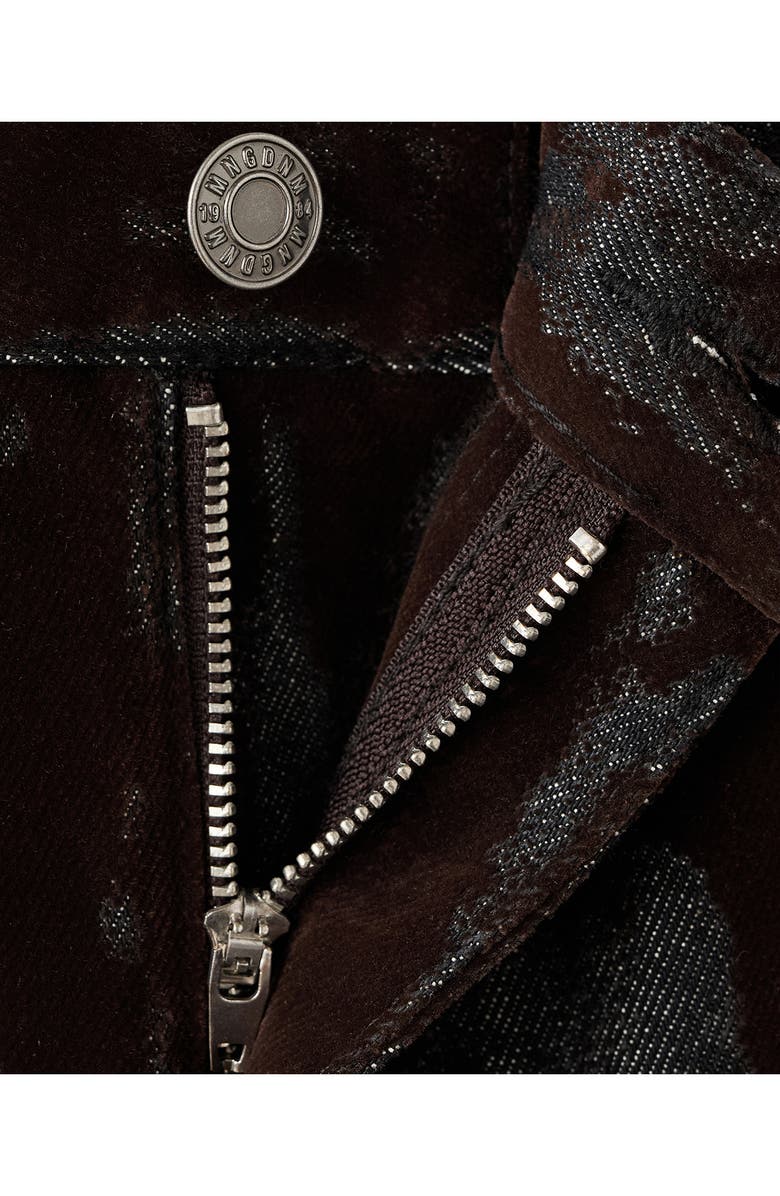 MANGO Devoré Wide Leg Jeans, Alternate, color, Chocolate