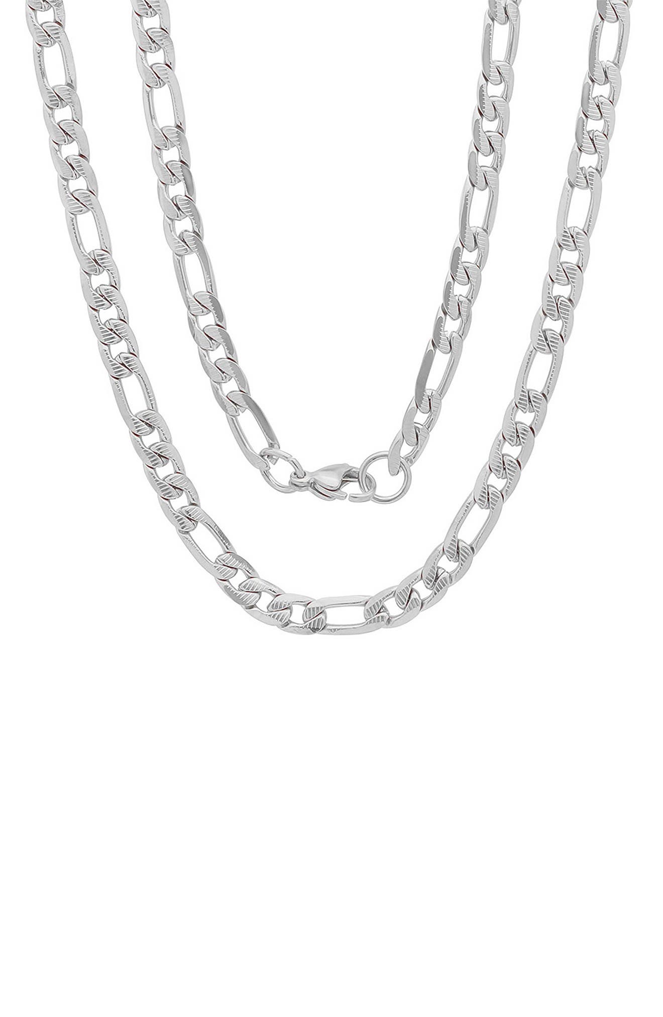 Men's 18k Gold Plated Figaro Chain Necklace