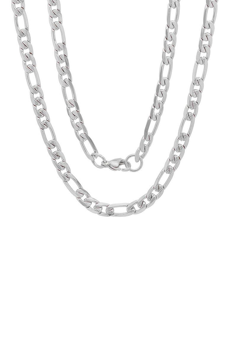 Men's 18k Gold Plated Figaro Chain Necklace, Main, color, METALLIC